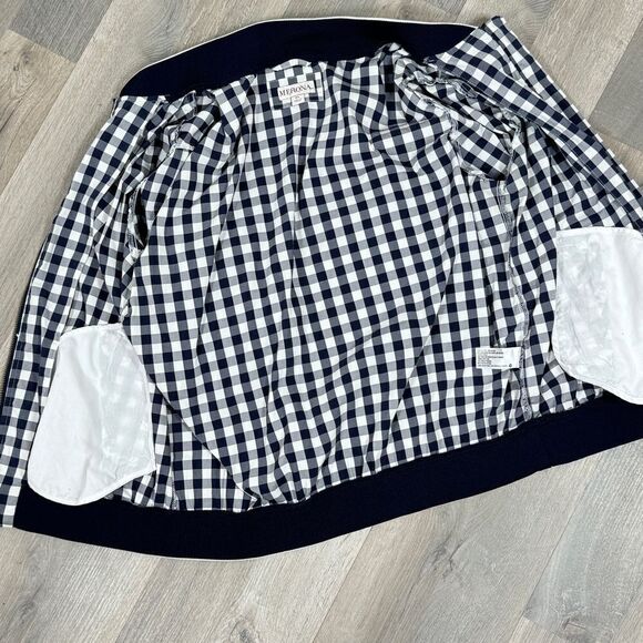 Merona Gingham Check Full Zip Windbreaker Jacket Blue White XL Cottagecore - Picture 10 of 15